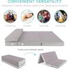 imageBest Choice Products 4in Portable QueenSize Mattress TriFold Mattress for Camping Guest Toddler Foam Plush wCarry Case  TaupeGrey