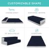 imageBest Choice Products 4in Portable QueenSize Mattress TriFold Mattress for Camping Guest Toddler Foam Plush wCarry Case  TaupeMidnight Blue