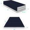 imageBest Choice Products 4in Portable QueenSize Mattress TriFold Mattress for Camping Guest Toddler Foam Plush wCarry Case  TaupeMidnight Blue