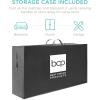 imageBest Choice Products 4in Portable QueenSize Mattress TriFold Mattress for Camping Guest Toddler Foam Plush wCarry Case  TaupeOnyx Black