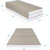 imageBest Choice Products 4in Portable QueenSize Mattress TriFold Mattress for Camping Guest Toddler Foam Plush wCarry Case  TaupeTaupe