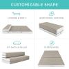 imageBest Choice Products 4in Portable QueenSize Mattress TriFold Mattress for Camping Guest Toddler Foam Plush wCarry Case  TaupeTaupe