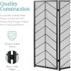 imageBest Choice Products 52x31in 3 Panel Chevron Fireplace Screen Mid Century Modern Wrought Iron Hand Crafted Fire Place Guard for Living Room Home Decor Steel Mesh  GoldBlack