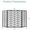 imageBest Choice Products 52x31in 3 Panel Chevron Fireplace Screen Mid Century Modern Wrought Iron Hand Crafted Fire Place Guard for Living Room Home Decor Steel Mesh  GoldBlack