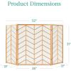 imageBest Choice Products 52x31in 3 Panel Chevron Fireplace Screen Mid Century Modern Wrought Iron Hand Crafted Fire Place Guard for Living Room Home Decor Steel Mesh  GoldGold
