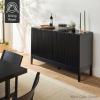 imageBest Choice Products 55quot Modern 4Door Sideboard Storage Cabinet Buffet Media Cabinet Cupboard Entryway Accent Table Bookcase wReed Panels and Adjustable Shelves  NaturalNatural