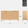 imageBest Choice Products 55quot Modern 4Door Sideboard Storage Cabinet Buffet Media Cabinet Cupboard Entryway Accent Table Bookcase wReed Panels and Adjustable Shelves  NaturalNatural