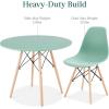 imageBest Choice Products 5Piece Dining Set Compact MidCentury Modern Table ampamp Chair Set for Home Apartment w 4 Chairs Plastic Seats Wooden Legs Metal Frame  BlueOakLight GreenOak