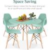 imageBest Choice Products 5Piece Dining Set Compact MidCentury Modern Table ampamp Chair Set for Home Apartment w 4 Chairs Plastic Seats Wooden Legs Metal Frame  BlueOakLight GreenOak