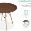 imageBest Choice Products 5Piece Dining Set Compact MidCentury Modern Table ampamp Chair Set for Home Apartment w 4 Chairs Plastic Seats Wooden Legs Metal Frame  BlueOakBrownOak