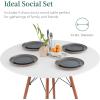 imageBest Choice Products 5Piece Dining Set Compact MidCentury Modern Table ampamp Chair Set for Home Apartment w 4 Chairs Plastic Seats Wooden Legs Metal Frame  BlueOakWhiteWalnut