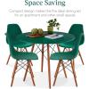 imageBest Choice Products 5Piece Dining Set Compact MidCentury Modern Table ampamp Chair Set for Home Apartment w 4 Chairs Plastic Seats Wooden Legs Metal Frame  BlueOakDark GreenWalnut