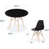 imageBest Choice Products 5Piece Dining Set Compact MidCentury Modern Table ampamp Chair Set for Home Apartment w 4 Chairs Plastic Seats Wooden Legs Metal Frame  BlueOakBlackOak