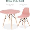 imageBest Choice Products 5Piece Dining Set Compact MidCentury Modern Table ampamp Chair Set for Home Apartment w 4 Chairs Plastic Seats Wooden Legs Metal Frame  BlueOakPinkOak