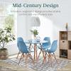 imageBest Choice Products 5Piece Dining Set Compact MidCentury Modern Table ampamp Chair Set for Home Apartment w 4 Chairs Plastic Seats Wooden Legs Metal Frame  BlueOakGrayOak
