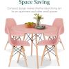 imageBest Choice Products 5Piece Dining Set Compact MidCentury Modern Table ampamp Chair Set for Home Apartment w 4 Chairs Plastic Seats Wooden Legs Metal Frame  BlueOakPinkOak