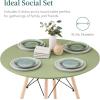 imageBest Choice Products 5Piece Dining Set Compact MidCentury Modern Table ampamp Chair Set for Home Apartment w 4 Chairs Plastic Seats Wooden Legs Metal Frame  BlueOakSage GreenOak