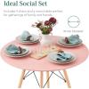 imageBest Choice Products 5Piece Dining Set Compact MidCentury Modern Table ampamp Chair Set for Home Apartment w 4 Chairs Plastic Seats Wooden Legs Metal Frame  BlueOakPinkOak