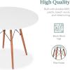 imageBest Choice Products 5Piece Dining Set Compact MidCentury Modern Table ampamp Chair Set for Home Apartment w 4 Chairs Plastic Seats Wooden Legs Metal Frame  BlueOakWhiteWalnut
