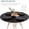 imageBest Choice Products 5Piece Dining Set Compact MidCentury Modern Table ampamp Chair Set for Home Apartment w 4 Chairs Plastic Seats Wooden Legs Metal Frame  BlueOakBlackOak