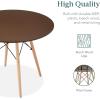 imageBest Choice Products 5Piece Dining Set Compact MidCentury Modern Table ampamp Chair Set for Home Apartment w 4 Chairs Plastic Seats Wooden Legs Metal Frame  BlueOakBrownOak