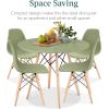 imageBest Choice Products 5Piece Dining Set Compact MidCentury Modern Table ampamp Chair Set for Home Apartment w 4 Chairs Plastic Seats Wooden Legs Metal Frame  BlueOakSage GreenOak