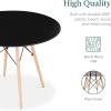 imageBest Choice Products 5Piece Dining Set Compact MidCentury Modern Table ampamp Chair Set for Home Apartment w 4 Chairs Plastic Seats Wooden Legs Metal Frame  BlueOakBlackOak