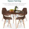 imageBest Choice Products 5Piece Dining Set Compact MidCentury Modern Table ampamp Chair Set for Home Apartment w 4 Chairs Plastic Seats Wooden Legs Metal Frame  BlueOakBrownOak