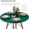 imageBest Choice Products 5Piece Dining Set Compact MidCentury Modern Table ampamp Chair Set for Home Apartment w 4 Chairs Plastic Seats Wooden Legs Metal Frame  BlueOakDark GreenWalnut