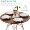 imageBest Choice Products 5Piece Dining Set Compact MidCentury Modern Table ampamp Chair Set for Home Apartment w 4 Chairs Plastic Seats Wooden Legs Metal Frame  BlueOakBrownOak