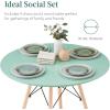 imageBest Choice Products 5Piece Dining Set Compact MidCentury Modern Table ampamp Chair Set for Home Apartment w 4 Chairs Plastic Seats Wooden Legs Metal Frame  BlueOakLight GreenOak