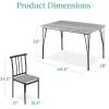 imageBest Choice Products 5Piece Metal and Wood Indoor Modern Rectangular Dining Table Furniture Set for Kitchen Dining Room Dinette Breakfast Nook w 4 Chairs  BrownGrey