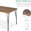 imageBest Choice Products 5Piece Metal and Wood Indoor Modern Rectangular Dining Table Furniture Set for Kitchen Dining Room Dinette Breakfast Nook w 4 Chairs  BrownDrift Brown