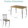 imageBest Choice Products 5Piece Metal and Wood Indoor Modern Rectangular Dining Table Furniture Set for Kitchen Dining Room Dinette Breakfast Nook w 4 Chairs  BrownBrown
