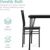 imageBest Choice Products 5Piece Metal and Wood Indoor Modern Rectangular Dining Table Furniture Set for Kitchen Dining Room Dinette Breakfast Nook w 4 Chairs  BrownBlack