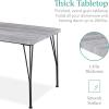 imageBest Choice Products 5Piece Metal and Wood Indoor Modern Rectangular Dining Table Furniture Set for Kitchen Dining Room Dinette Breakfast Nook w 4 Chairs  BrownGrey