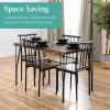 imageBest Choice Products 5Piece Metal and Wood Indoor Modern Rectangular Dining Table Furniture Set for Kitchen Dining Room Dinette Breakfast Nook w 4 Chairs  BrownDrift Brown