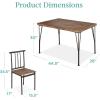 imageBest Choice Products 5Piece Metal and Wood Indoor Modern Rectangular Dining Table Furniture Set for Kitchen Dining Room Dinette Breakfast Nook w 4 Chairs  BrownDrift Brown