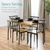 imageBest Choice Products 5Piece Metal and Wood Indoor Modern Rectangular Dining Table Furniture Set for Kitchen Dining Room Dinette Breakfast Nook w 4 Chairs  BrownBrown