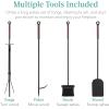imageBest Choice Products 5Piece Modern Contemporary Fireplace Tool Set for Indoor Fireplace Dcor Outdoor Fire Pit wPoker Tongs Dust Pan Shovel Brush Ergonomic Handles  Antique GoldBlack