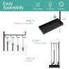 imageBest Choice Products 5Piece Modern Contemporary Fireplace Tool Set for Indoor Fireplace Dcor Outdoor Fire Pit wPoker Tongs Dust Pan Shovel Brush Ergonomic Handles  Antique GoldBlack