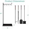 imageBest Choice Products 5Piece Modern Contemporary Fireplace Tool Set for Indoor Fireplace Dcor Outdoor Fire Pit wPoker Tongs Dust Pan Shovel Brush Ergonomic Handles  Antique GoldBlack