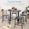 imageBest Choice Products 5Piece Modern Round Counter Height Dining Set for Home Kitchen Dining Room w 4 Chairs 15in Thick Table  BrownBlack