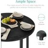imageBest Choice Products 5Piece Modern Round Counter Height Dining Set for Home Kitchen Dining Room w 4 Chairs 15in Thick Table  BrownBlack