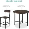 imageBest Choice Products 5Piece Modern Round Counter Height Dining Set for Home Kitchen Dining Room w 4 Chairs 15in Thick Table  BrownDark Walnut