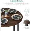 imageBest Choice Products 5Piece Modern Round Counter Height Dining Set for Home Kitchen Dining Room w 4 Chairs 15in Thick Table  BrownDark Walnut