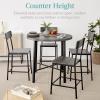 imageBest Choice Products 5Piece Modern Round Counter Height Dining Set for Home Kitchen Dining Room w 4 Chairs 15in Thick Table  BrownGrey