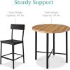 imageBest Choice Products 5Piece Modern Round Counter Height Dining Set for Home Kitchen Dining Room w 4 Chairs 15in Thick Table  BrownLight BrownBlack