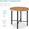 imageBest Choice Products 5Piece Modern Round Counter Height Dining Set for Home Kitchen Dining Room w 4 Chairs 15in Thick Table  BrownLight BrownBlack