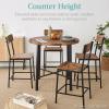 imageBest Choice Products 5Piece Modern Round Counter Height Dining Set for Home Kitchen Dining Room w 4 Chairs 15in Thick Table  BrownNatural
